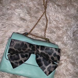 Turquoise blue Bow shoulder bag